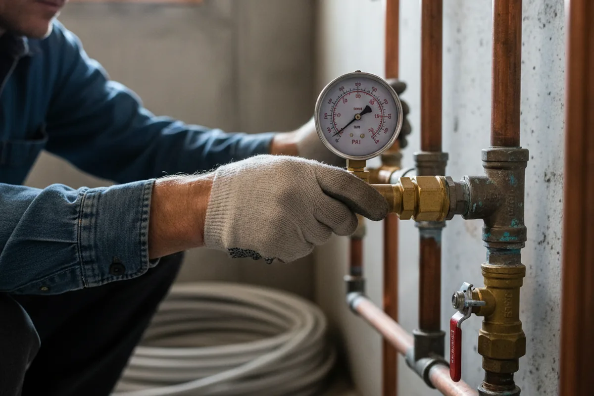 Pressure testing a repaired line during Water Line Repair in Stovall